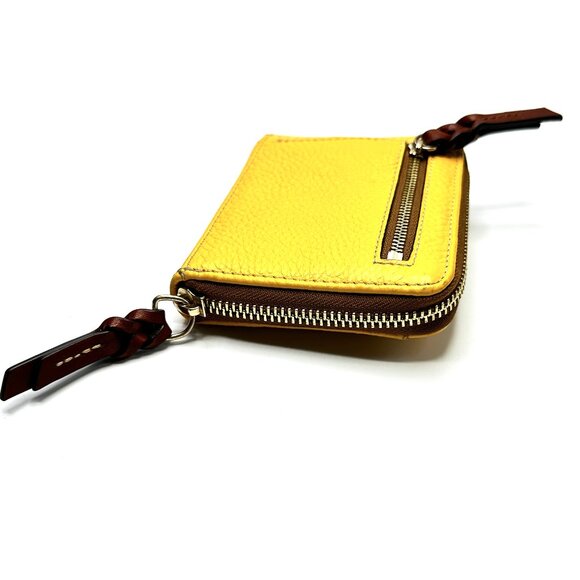 Dooney & Bourke Pebble Grain Small Zip Around Wallet — Dandelion Yellow — EUC - Picture 4 of 15